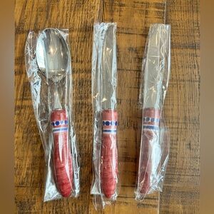 Vietri Red and Blue Handled Flatware Set
